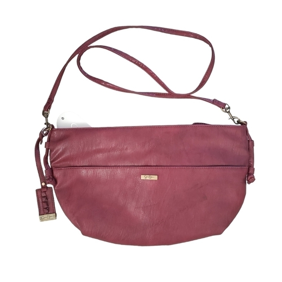 NWT Jessica Simpson Burgundy Faux Leather Shoulder Bag With Bows - Picture 3 of 13